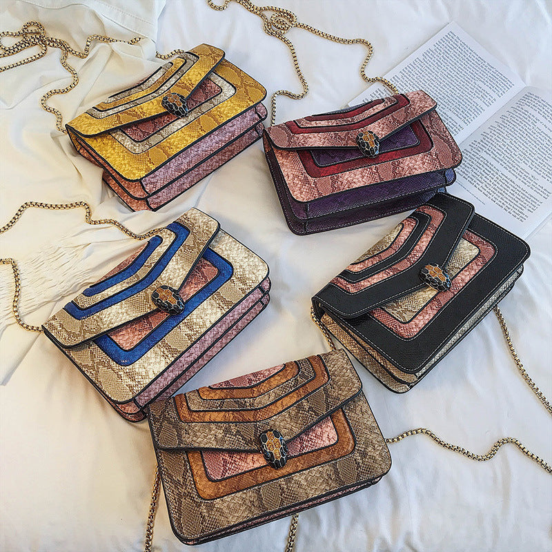 Snakeskin Pattern Crossbody Bag HB1715