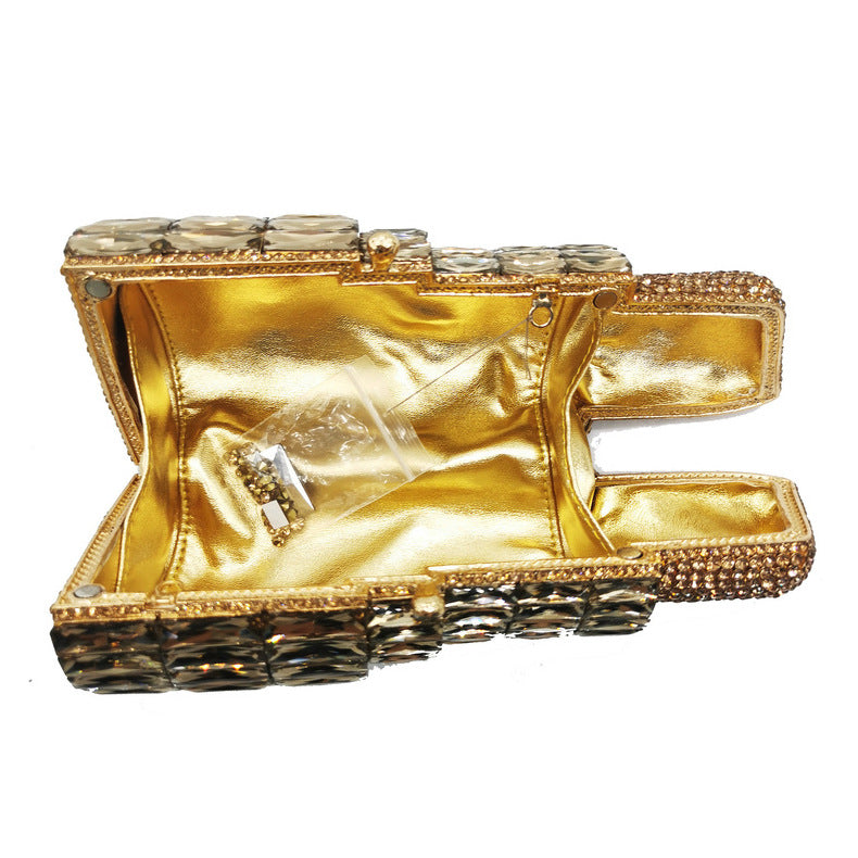 Lipstick Rhinestone Evening Bag HB1727