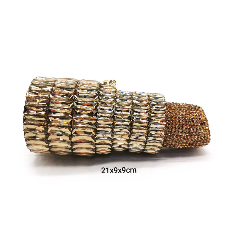 Lipstick Rhinestone Evening Bag HB1727