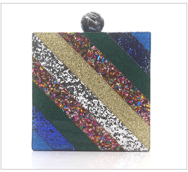 Diagonal Color Acrylic Bag HB1733