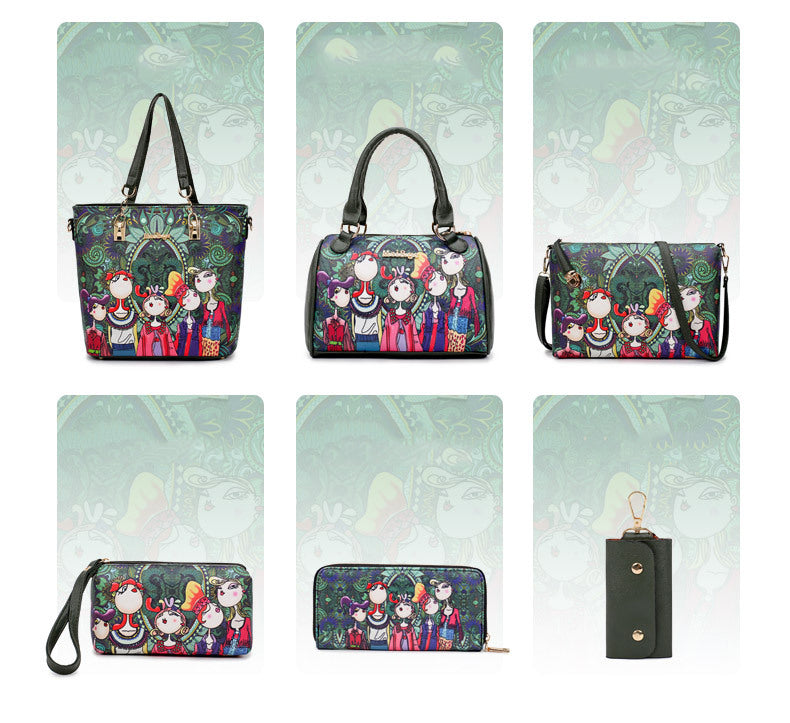 Forest Printed Six-piece Bag Set