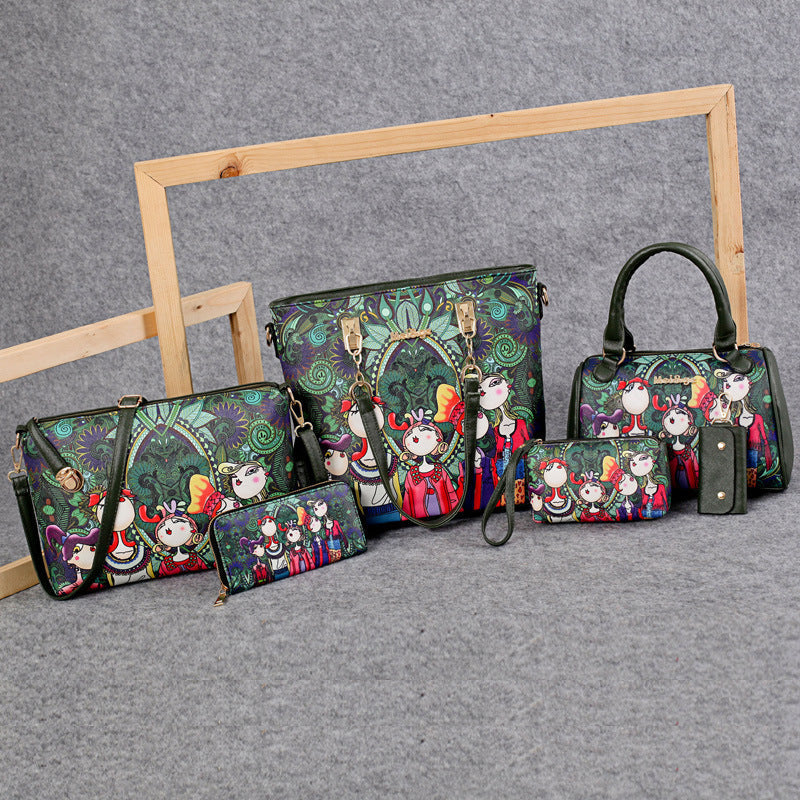 Forest Printed Six-piece Bag Set