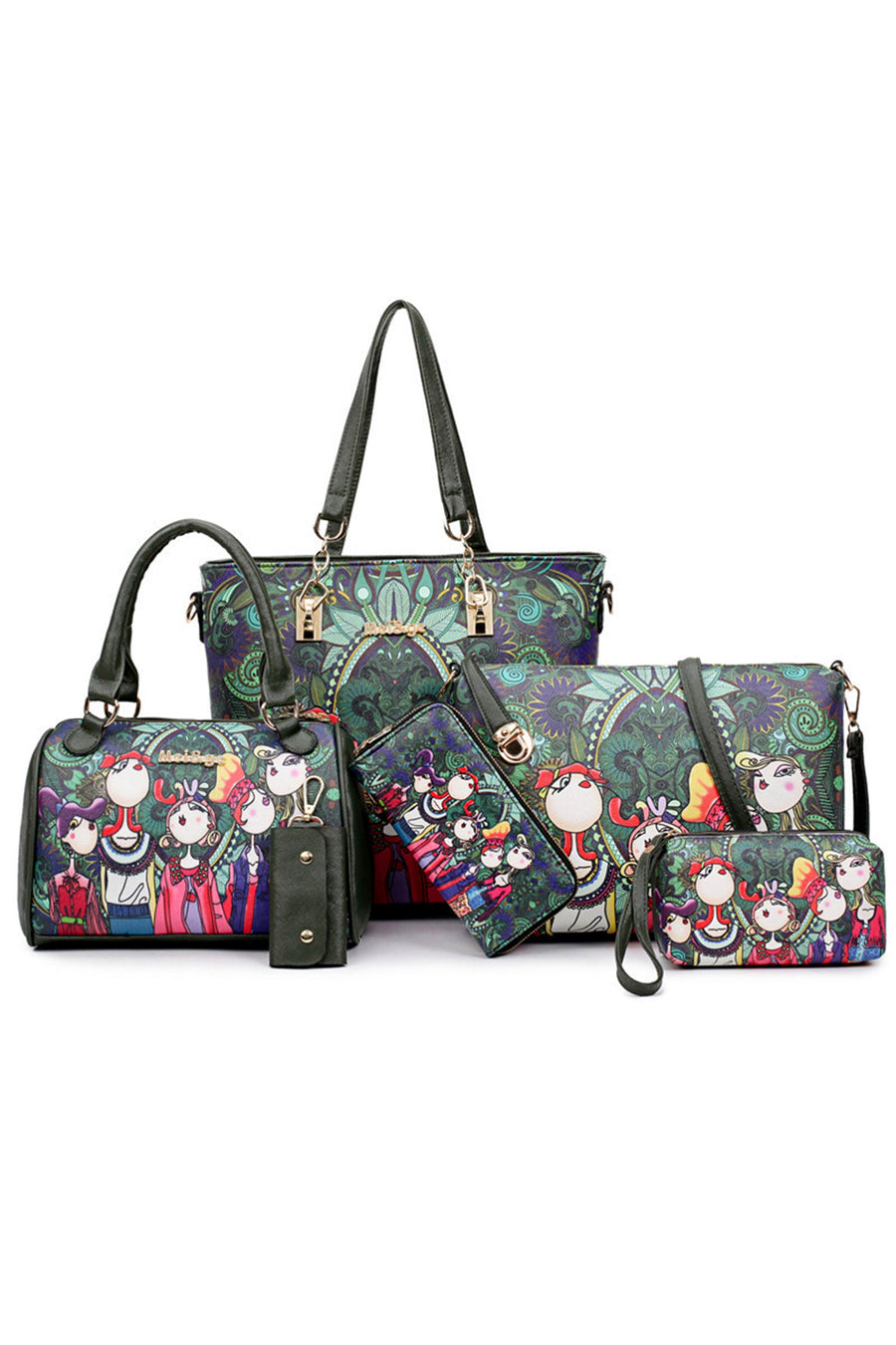 Forest Printed Six-piece Bag Set HB1738