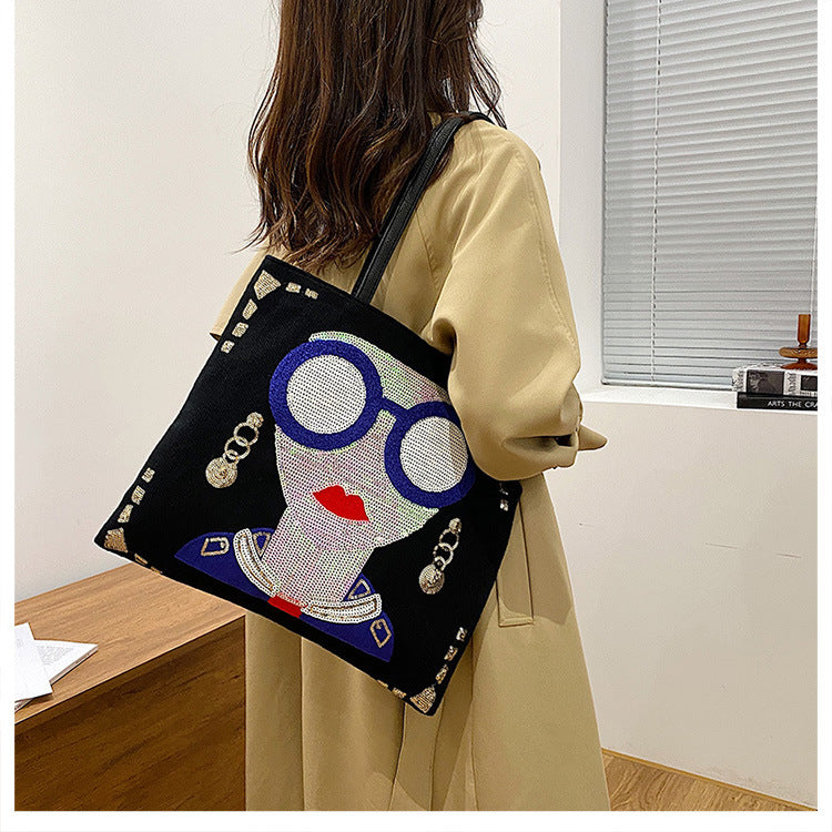 Glass Lady Sequin Tote Bag HB1795