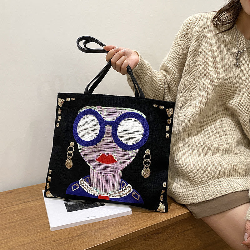 Glass Lady Sequin Tote Bag HB1795
