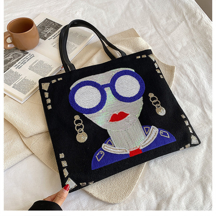 Glass Lady Sequin Tote Bag HB1795
