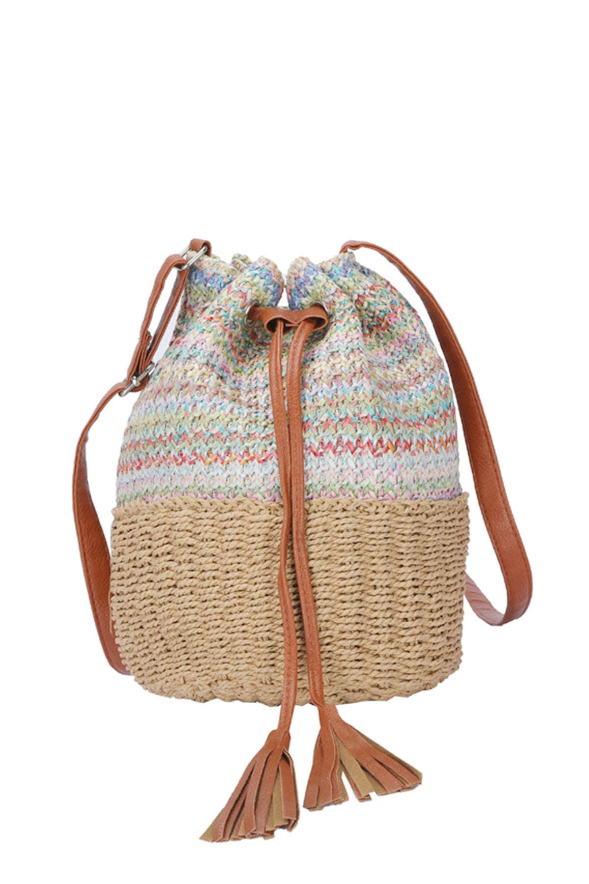 Tassel Straw Bucket Bag HB1813