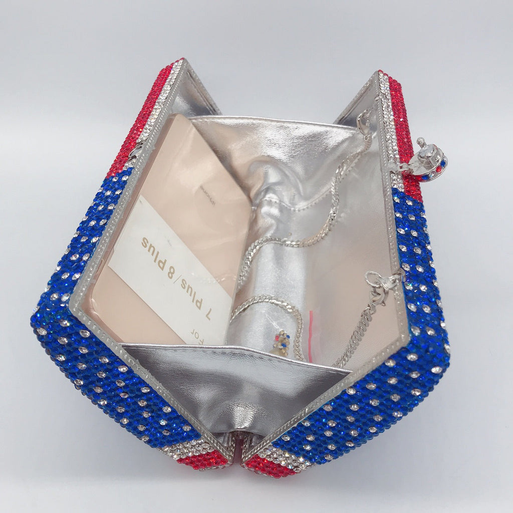 American Flag Rhinestone Evening Bag HB1829