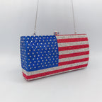 American Flag Rhinestone Evening Bag HB1829