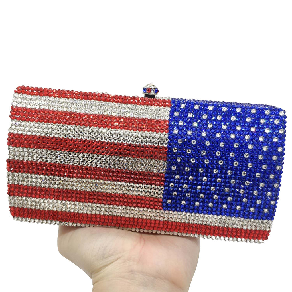 American Flag Rhinestone Evening Bag HB1829