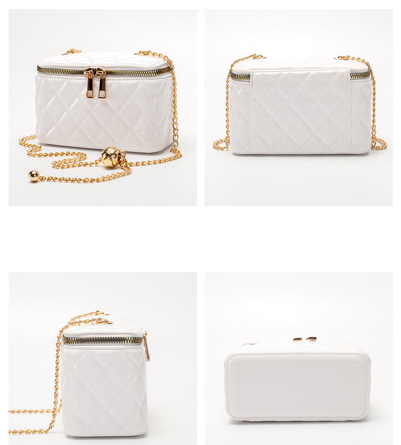 Diamond Pattern Leather Bucket Bag HB1832