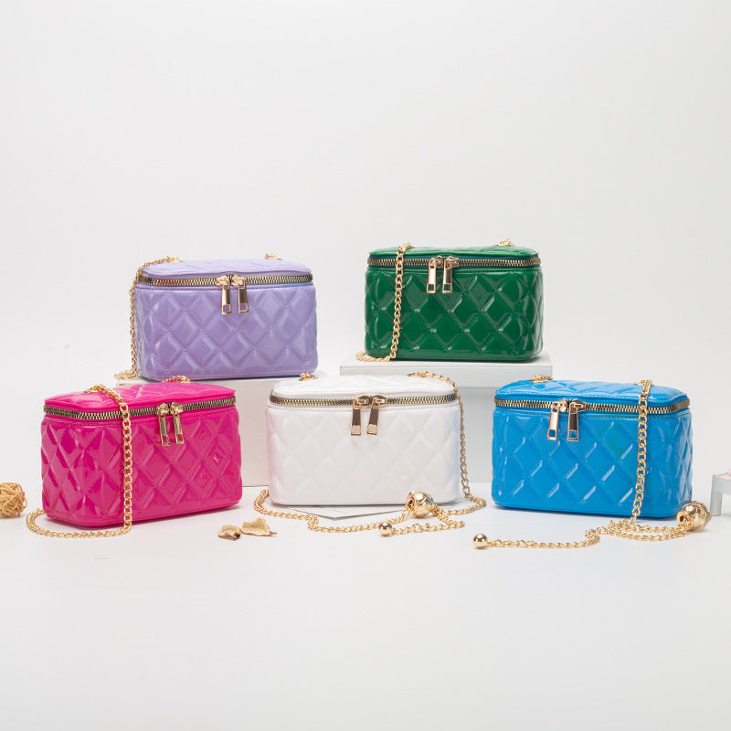 Diamond Pattern Leather Bucket Bag HB1832