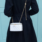 Diamond Pattern Leather Bucket Bag HB1832