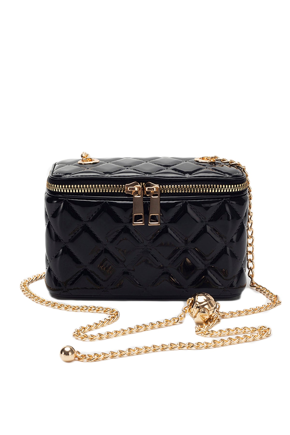 Diamond Pattern Leather Bucket Bag HB1832
