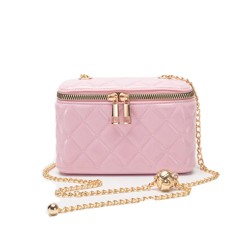 Diamond Pattern Leather Bucket Bag HB1832