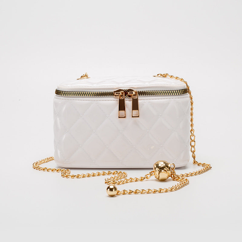 Diamond Pattern Leather Bucket Bag HB1832