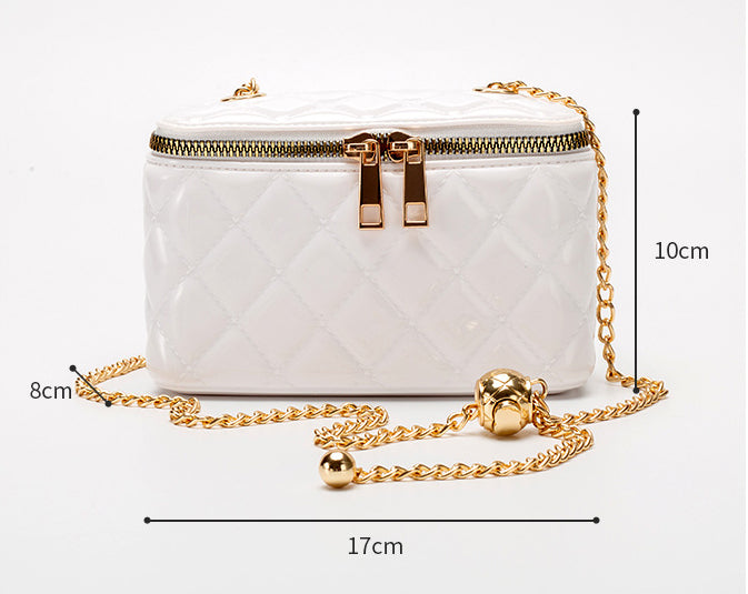 Diamond Pattern Leather Bucket Bag HB1832