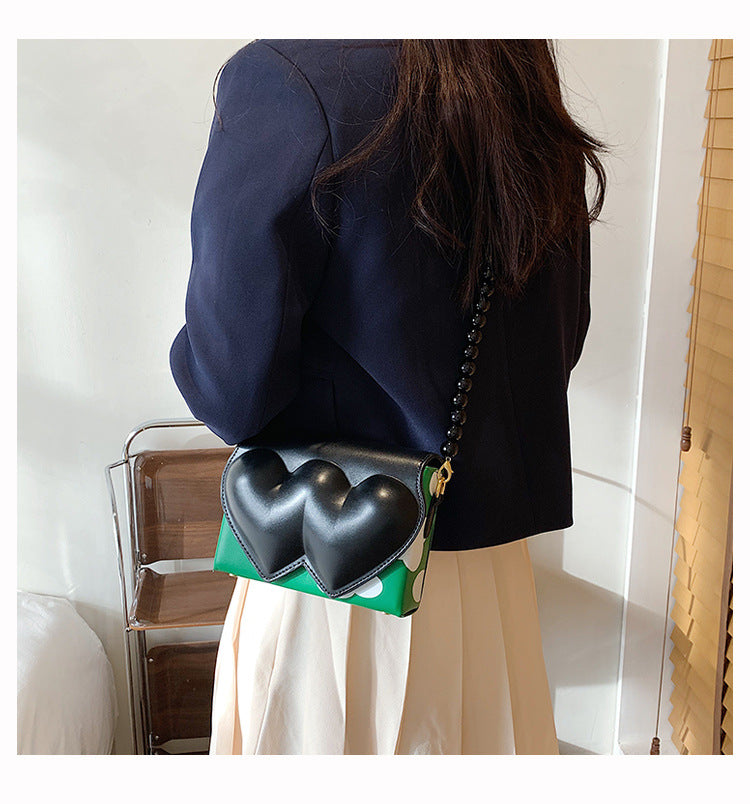 Heart Square Leather Crossbody HB1942