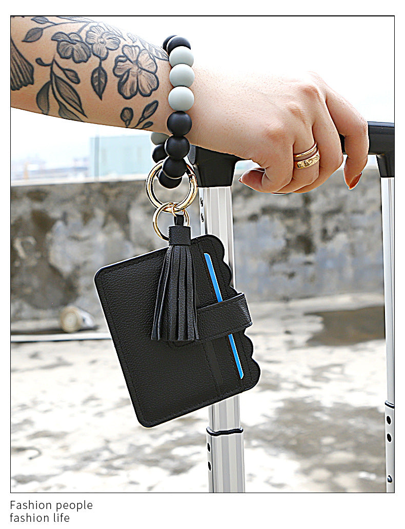 Silicone Bead Bracelet Card Holder HB1974