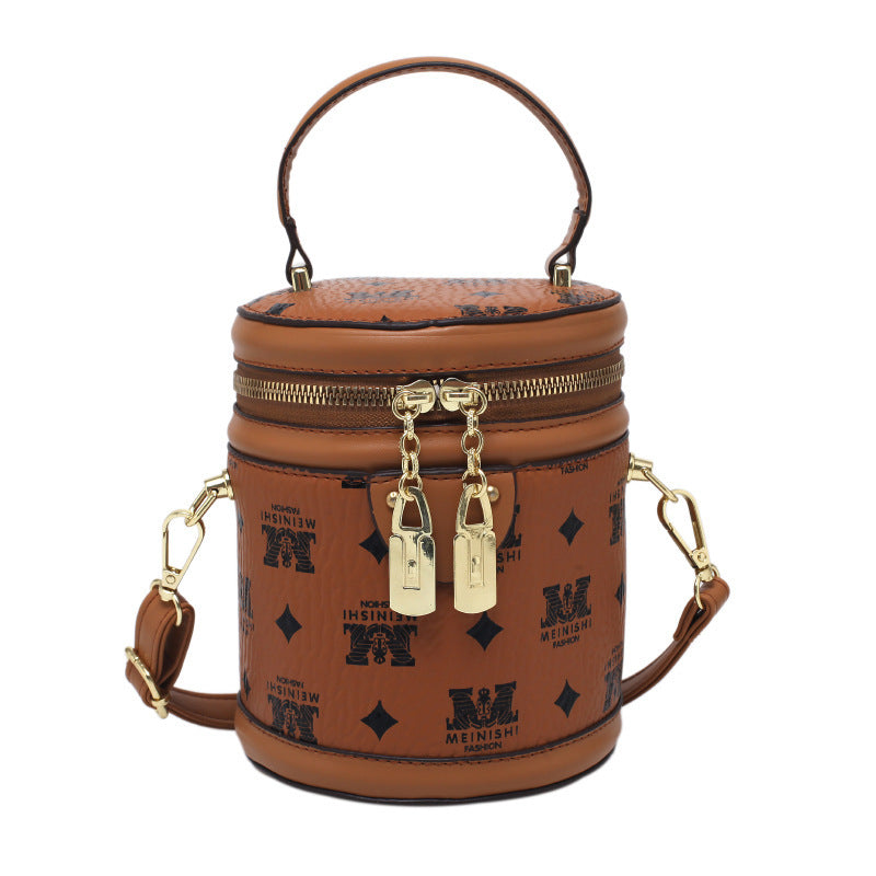 Printed Pu Leather Cylinder Crossbody HB1980