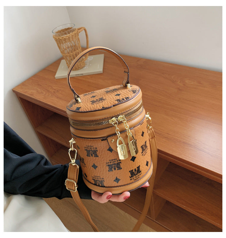 Printed Pu Leather Cylinder Crossbody HB1980