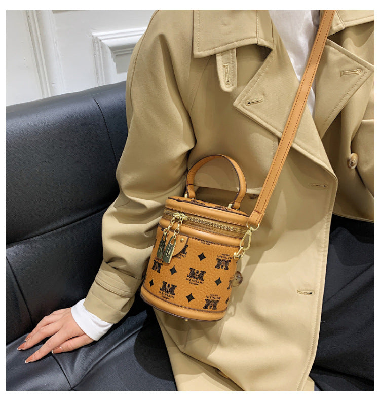 Printed Pu Leather Cylinder Crossbody HB1980