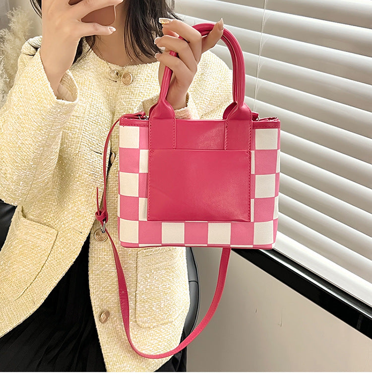 Chessboard Pu Leather Crossbody HB1990