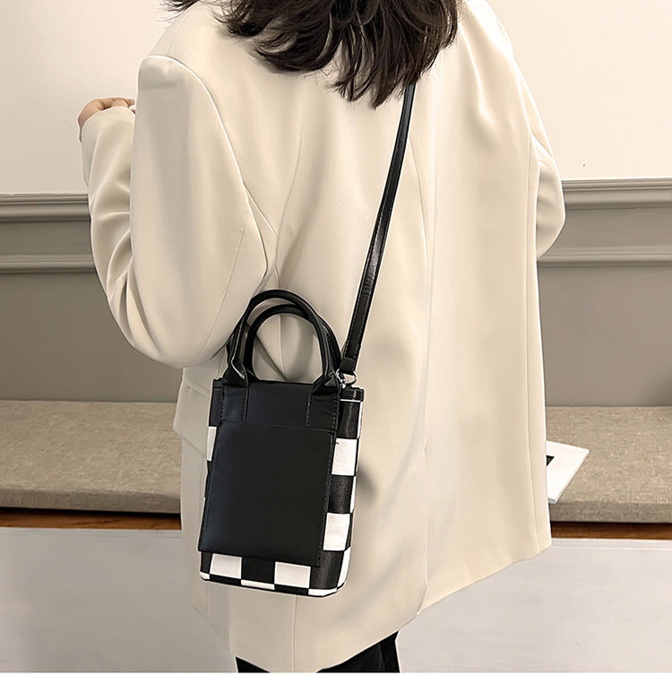 Chessboard Pu Leather Crossbody HB1991