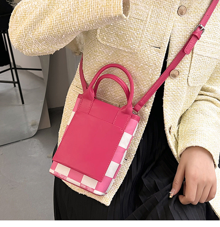Chessboard Pu Leather Crossbody HB1991