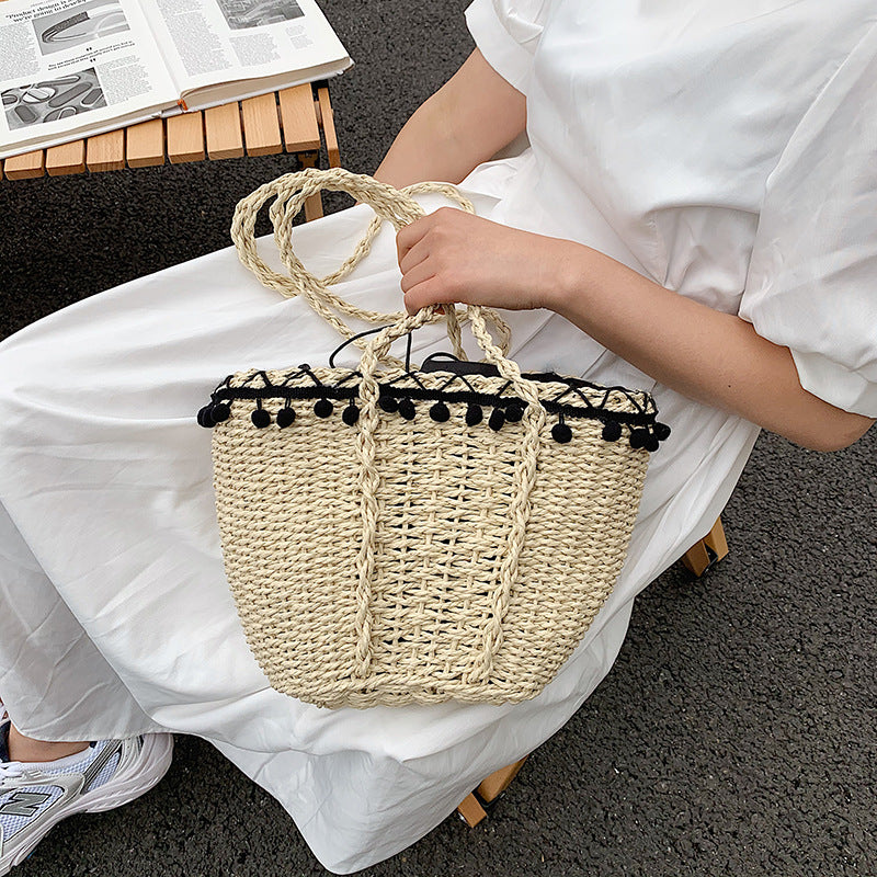Pompom Straw Crossbody HB1995
