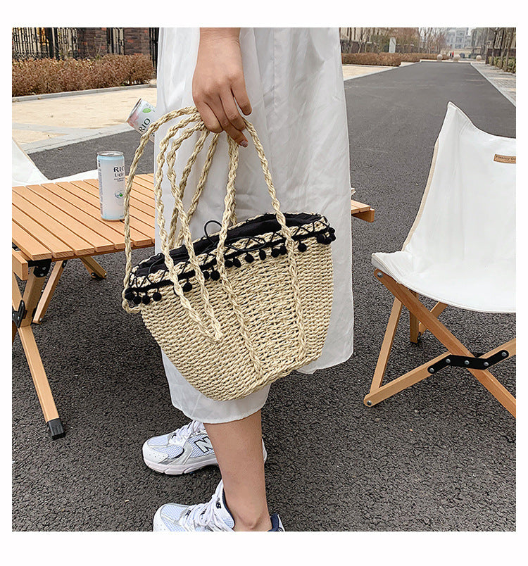 Pompom Straw Crossbody HB1995