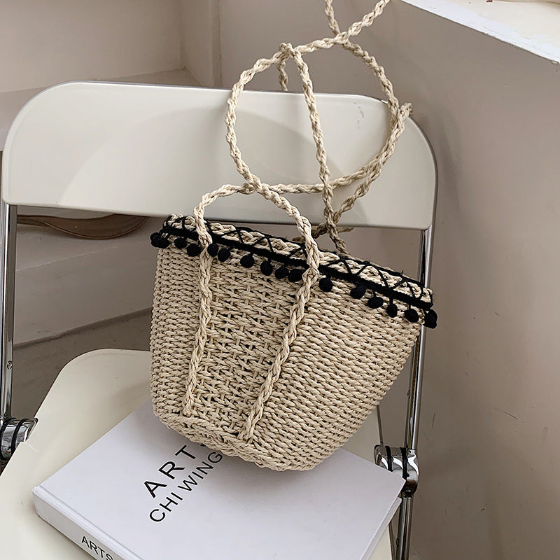 Pompom Straw Crossbody HB1995