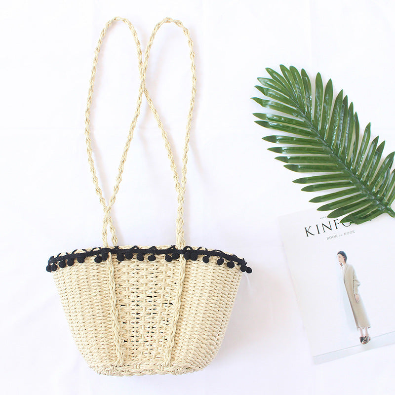 Pompom Straw Crossbody HB1995