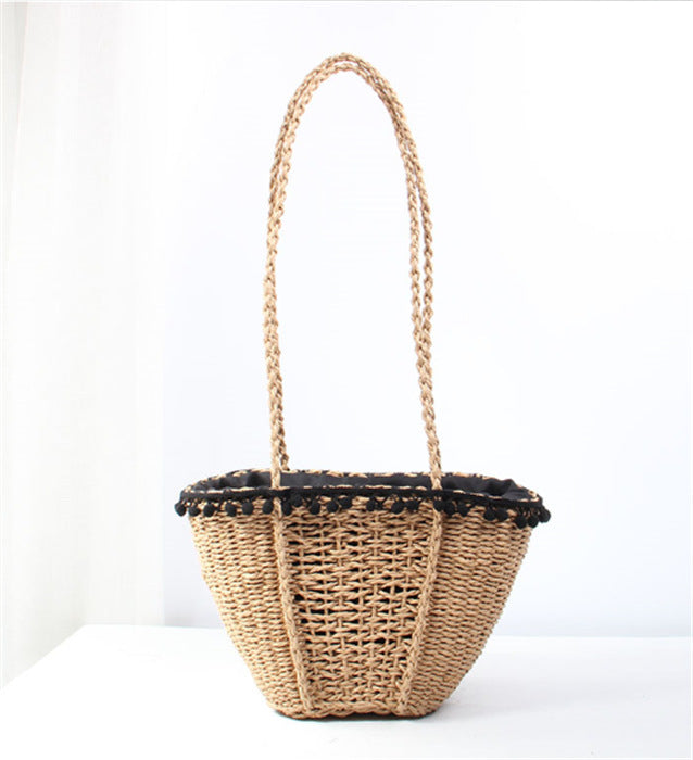 Pompom Straw Crossbody HB1995