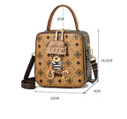Bear Suqare Printed Crossbody Bag HB2010