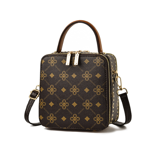 Bear Suqare Printed Crossbody Bag HB2010