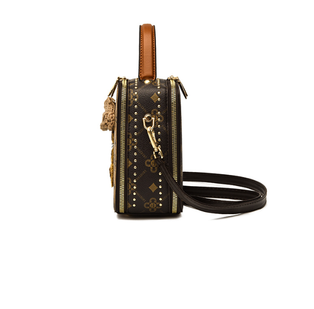 Bear Suqare Printed Crossbody Bag HB2010