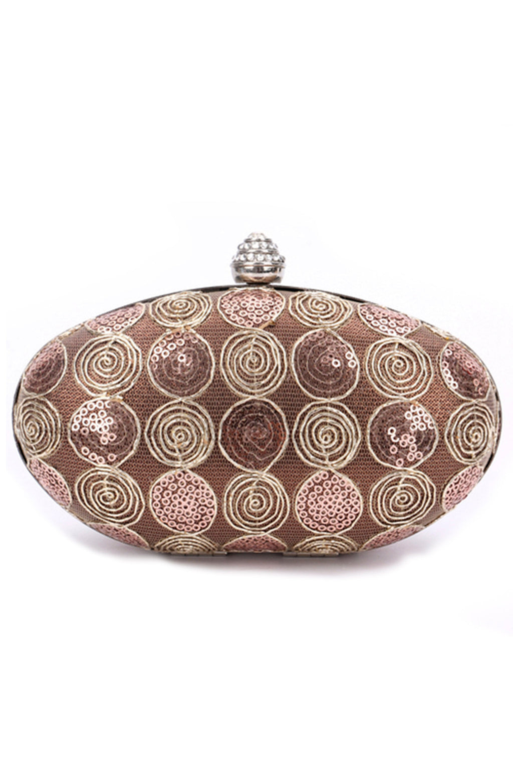 Sequin Lace Oval Evening Bag HB2019