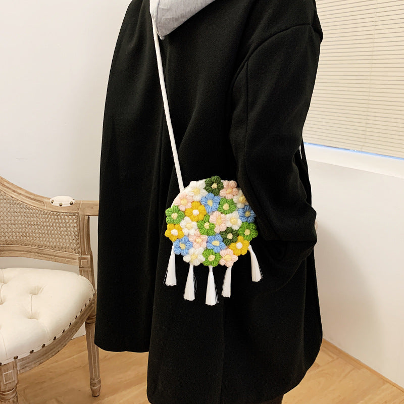 Flower Tassel Briaded Crossbody HB2032