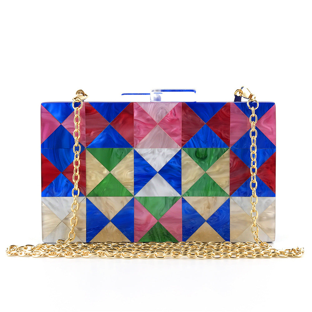 Geometric Triangle Colorful Acrylic Bag HB2041