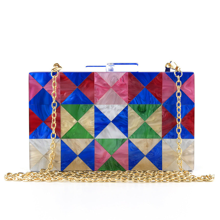 Geometric Triangle Colorful Acrylic Bag HB2041