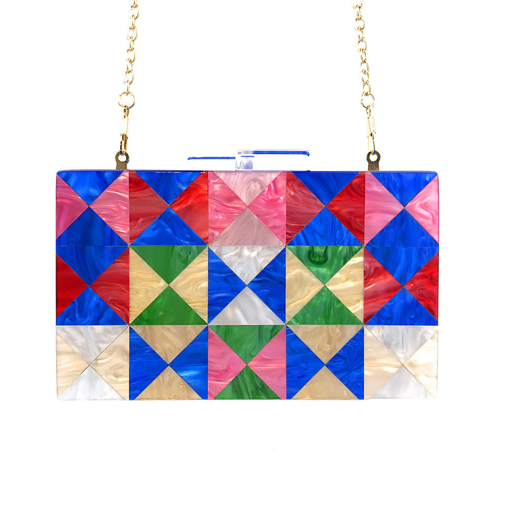 Geometric Triangle Colorful Acrylic Bag HB2041