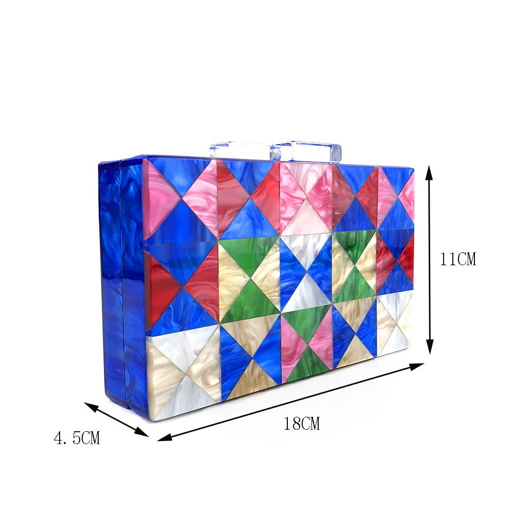 Geometric Triangle Colorful Acrylic Bag HB2041