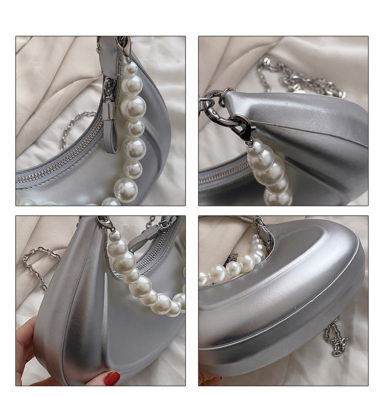 Moon Shaped Pearl Chain Bag HB2200
