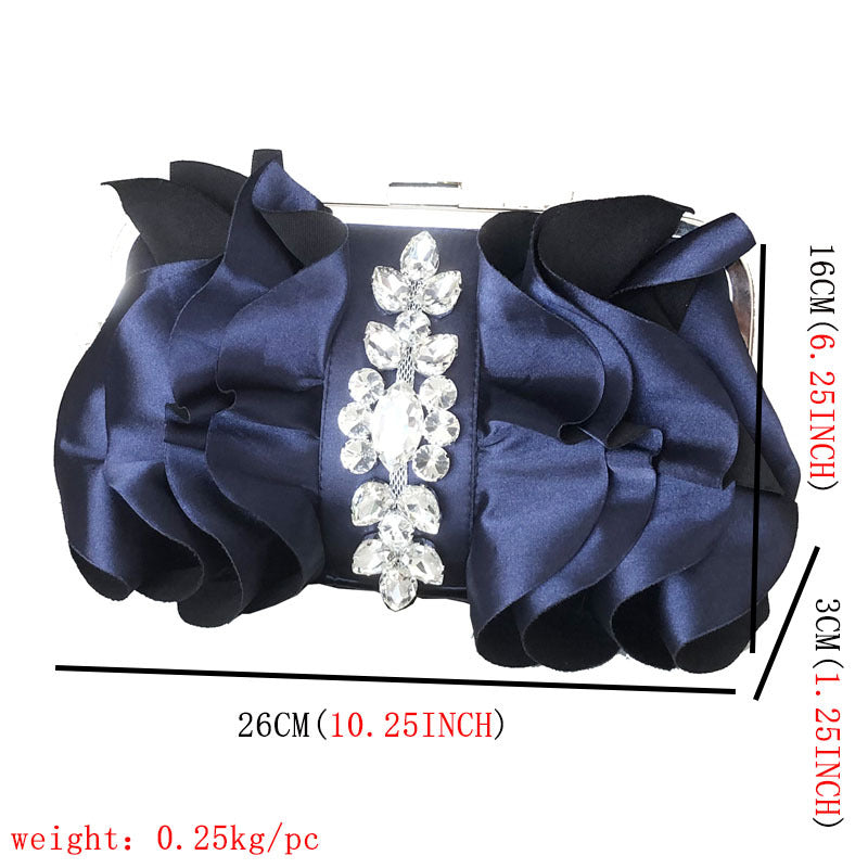 Floral Rhinestone  Satin Bag HB2246