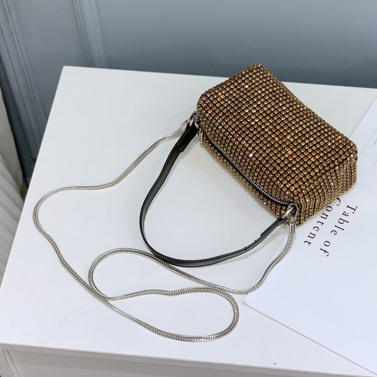Rectangle Rhinestone Bag HB2276