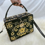 Floral Leather Square Bag HB2300