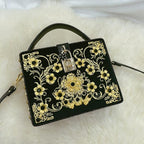 Floral Leather Square Bag HB2300