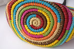 Rainbow Color Straw Tote Beach Bag HB2364