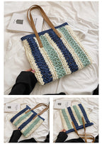 Striped Straw Tote Beach Bag HB2367